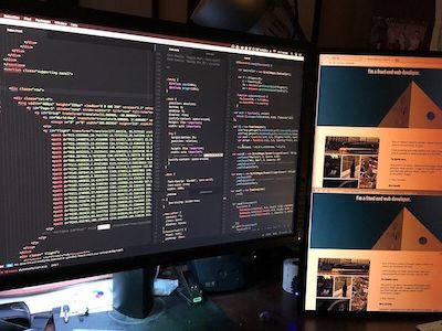 computer monitors with code